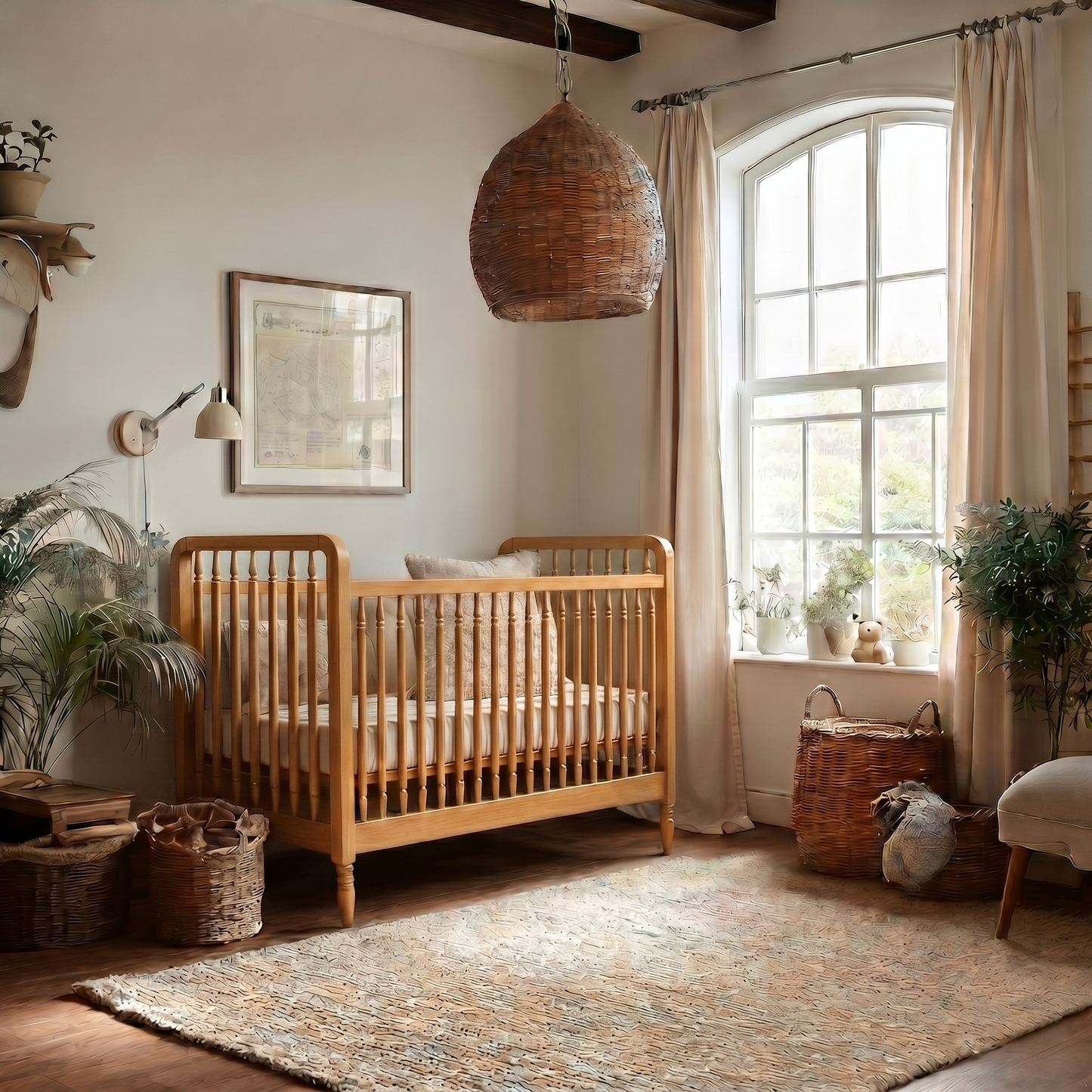 Heritage cot + Toddler Rail 60x120
