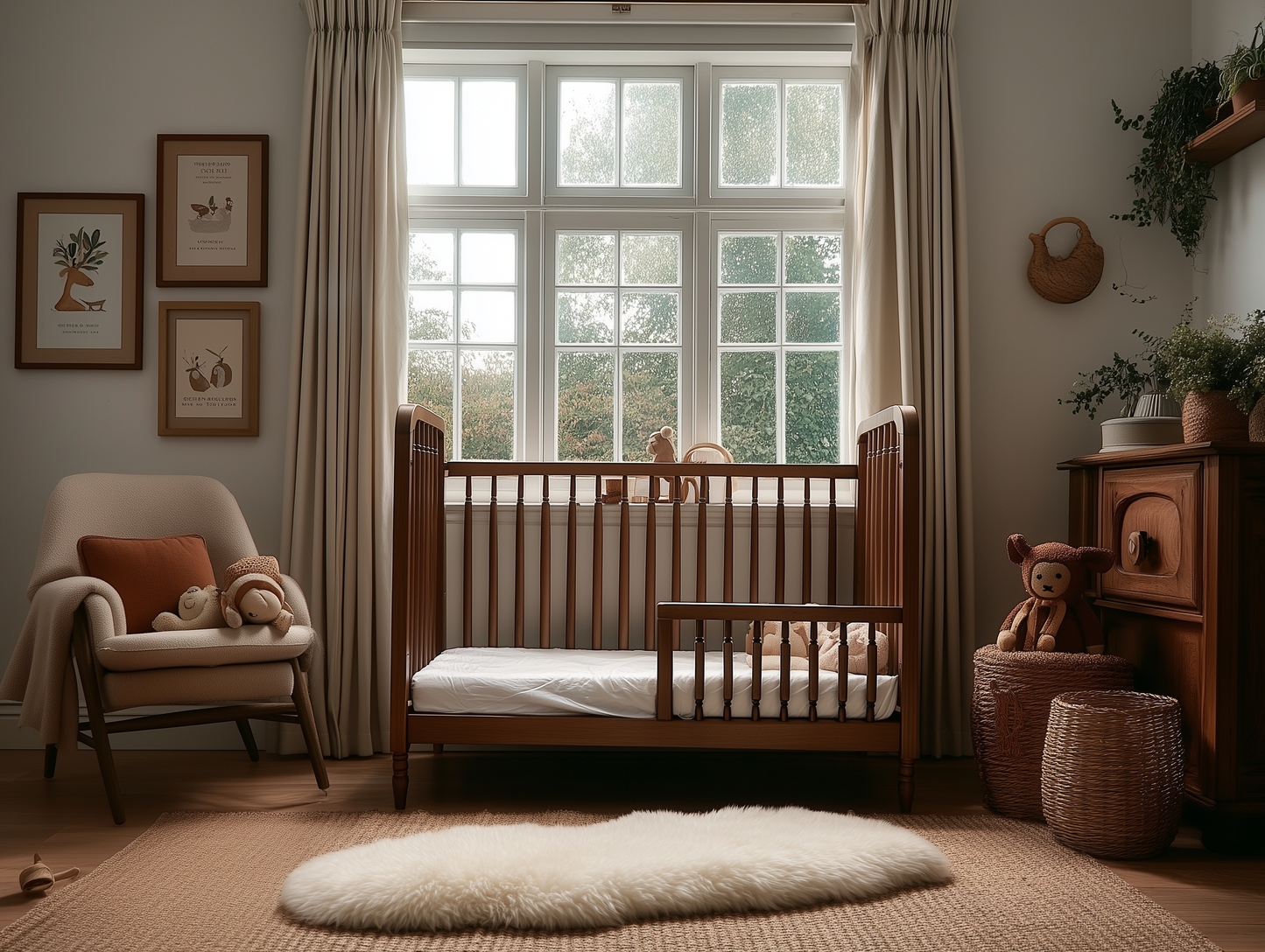Heritage cot + Toddler Rail 60x120